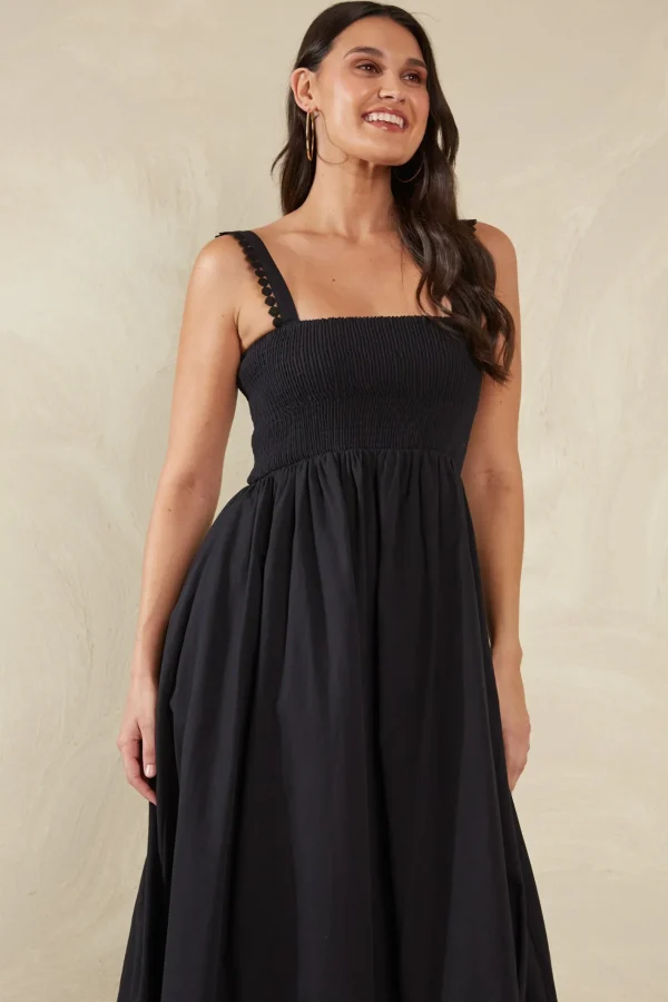 Haven Adelfia Shirred Dress - Domino Clearance