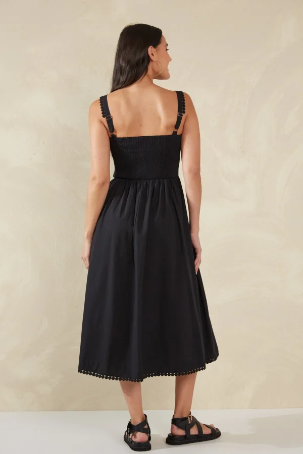 Haven Adelfia Shirred Dress - Domino Clearance