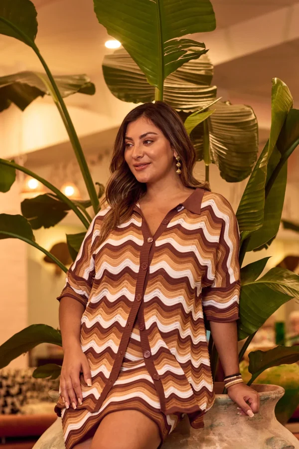 Haven Amalfi Knit Shirt - Tiramisu Fashion