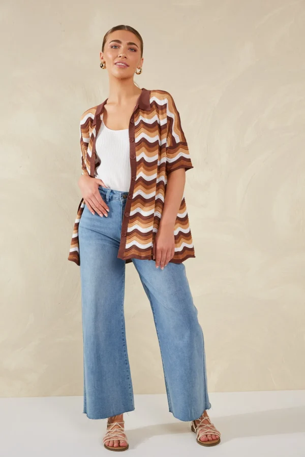 Haven Amalfi Knit Shirt - Tiramisu Fashion
