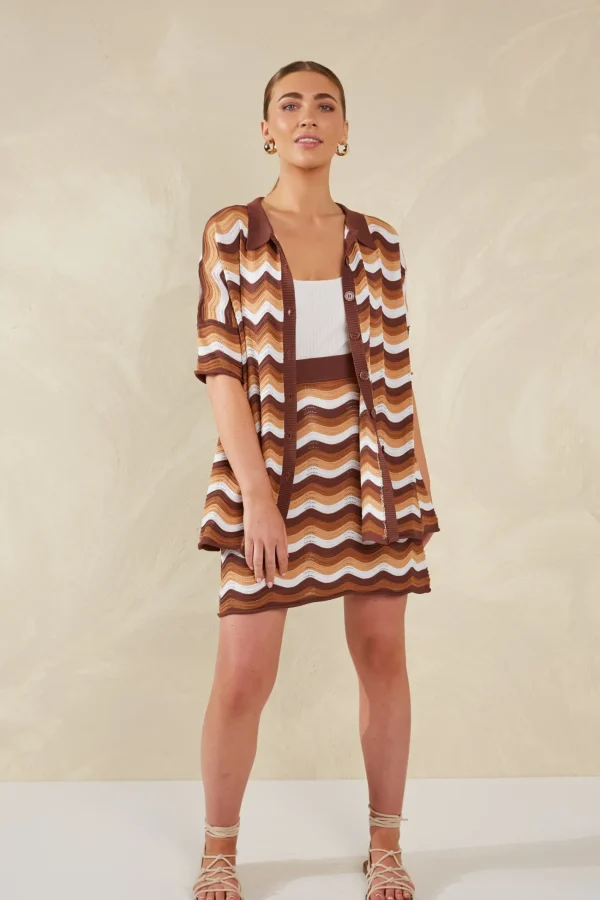 Haven Amalfi Knit Shirt - Tiramisu Fashion