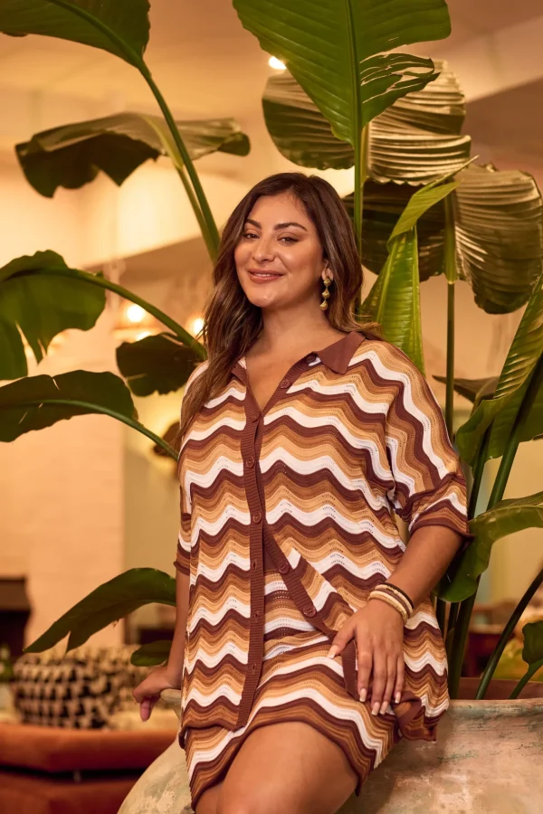 Haven Amalfi Knit Shirt - Tiramisu Fashion