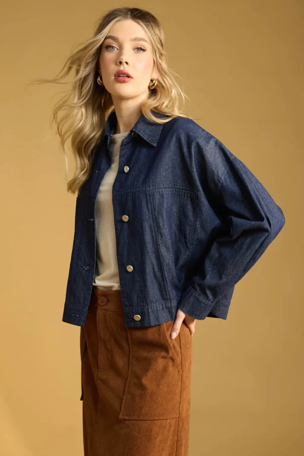 Haven Austin Denim Crop Jacket - Indigo Sale