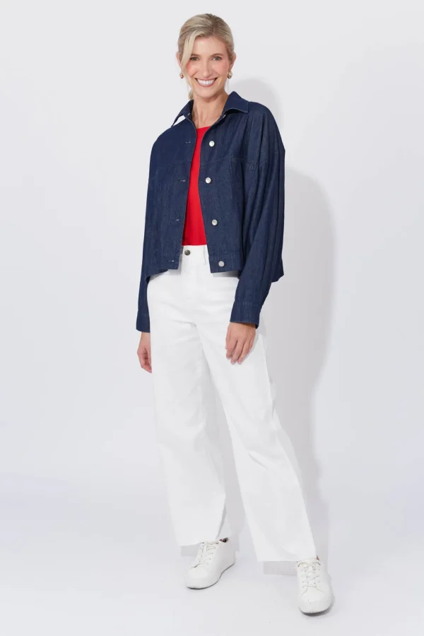 Haven Austin Denim Crop Jacket - Indigo Sale