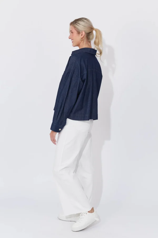 Haven Austin Denim Crop Jacket - Indigo Sale