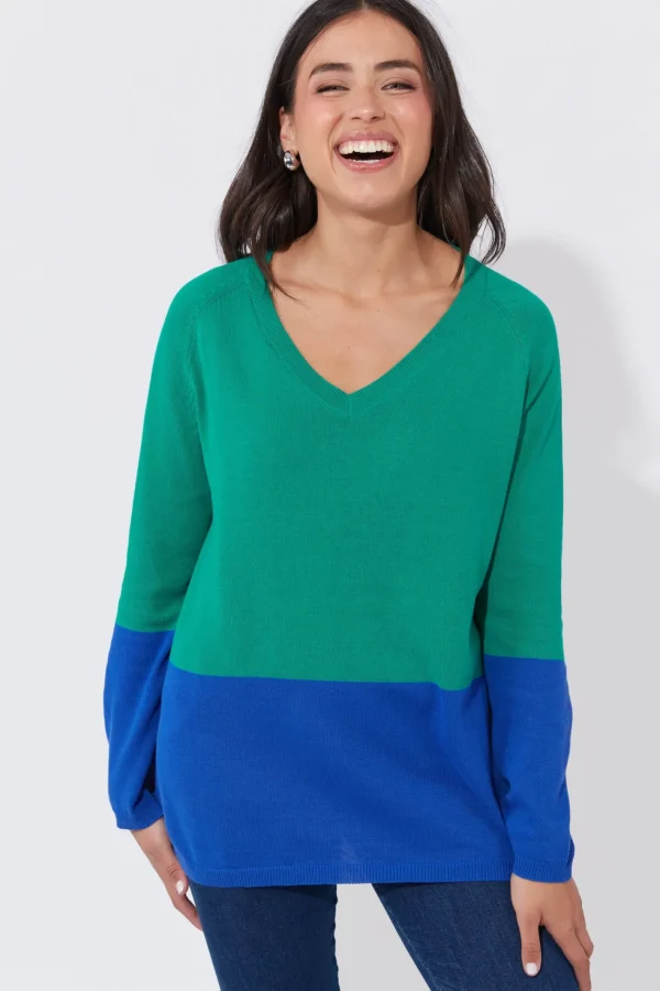 Haven Casablanca Block Knit - Blue/Oasis Discount