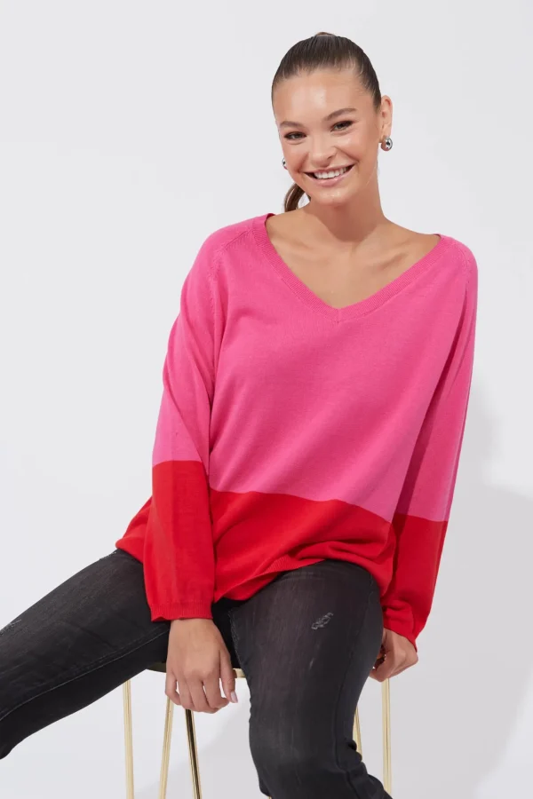 Haven Casablanca Block Knit - Chilli/Pink Best