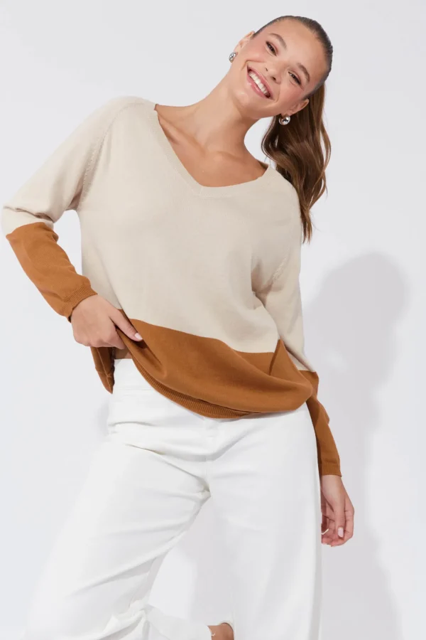 Haven Casablanca Block Knit - Sand/Dune Hot