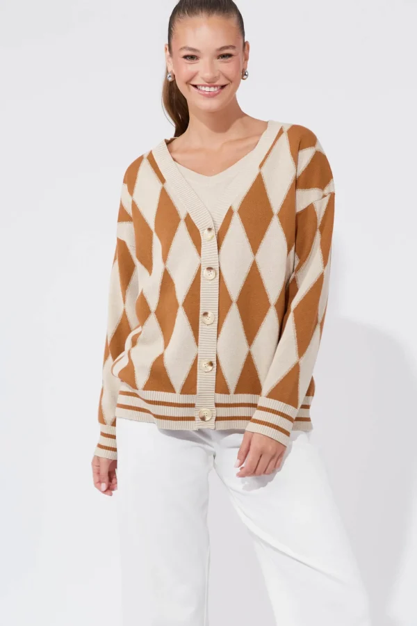 Haven Casablanca Lurex Cardigan - Sand/Dune Hot
