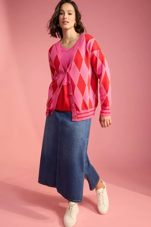 Haven Casablanca Lurex Cardigan - Chilli/Pink Sale