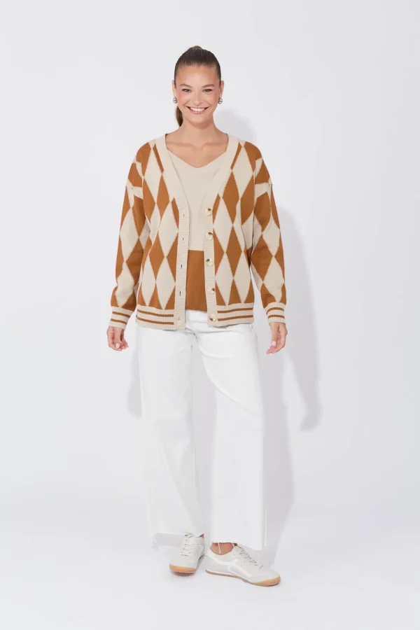 Haven Casablanca Lurex Cardigan - Sand/Dune Hot