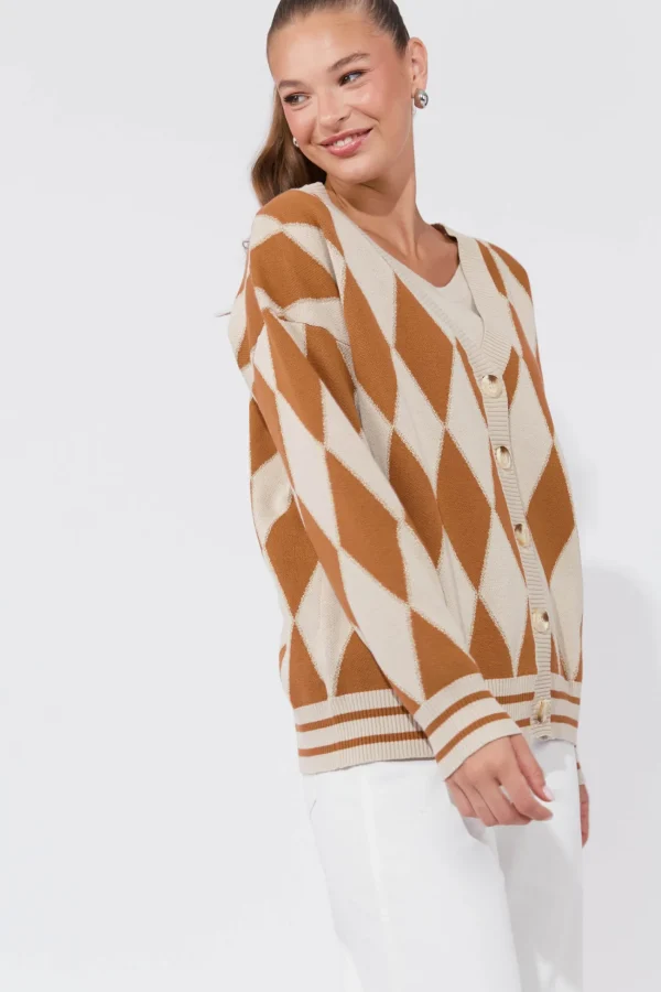 Haven Casablanca Lurex Cardigan - Sand/Dune Hot