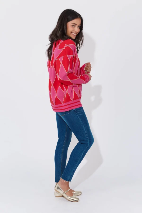 Haven Casablanca Lurex Cardigan - Chilli/Pink Sale