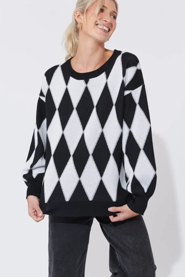 Haven Casablanca Lurex Jumper - White/Kohl Outlet