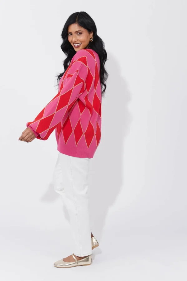Haven Casablanca Lurex Jumper - Chilli/Pink Clearance