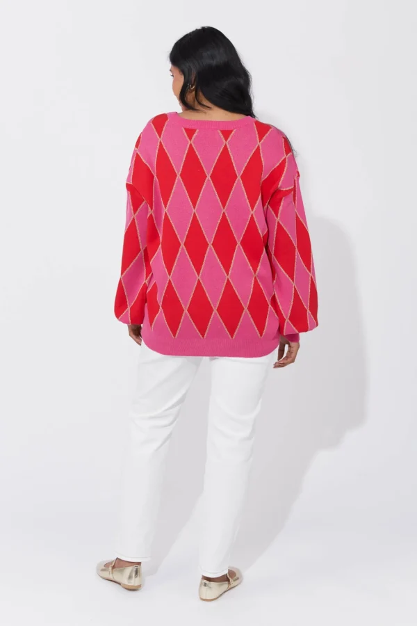 Haven Casablanca Lurex Jumper - Chilli/Pink Clearance