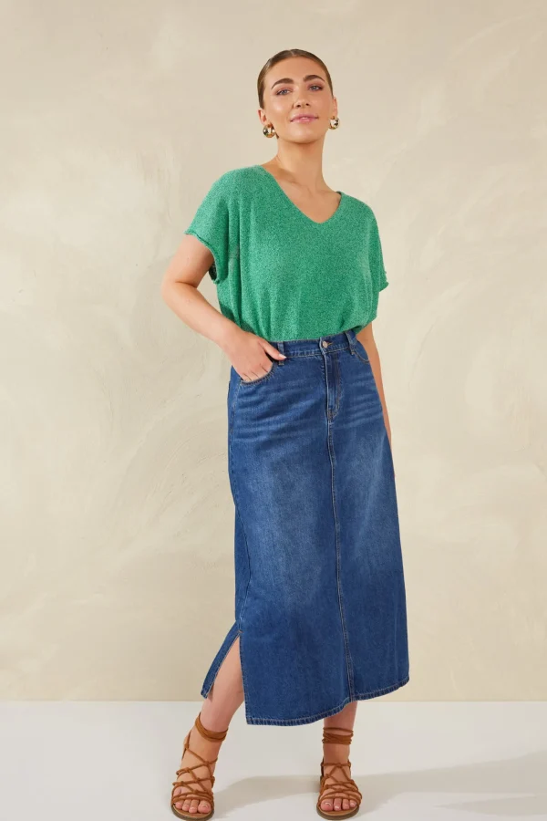 Haven Dalton Denim Skirt - Indigo Clearance