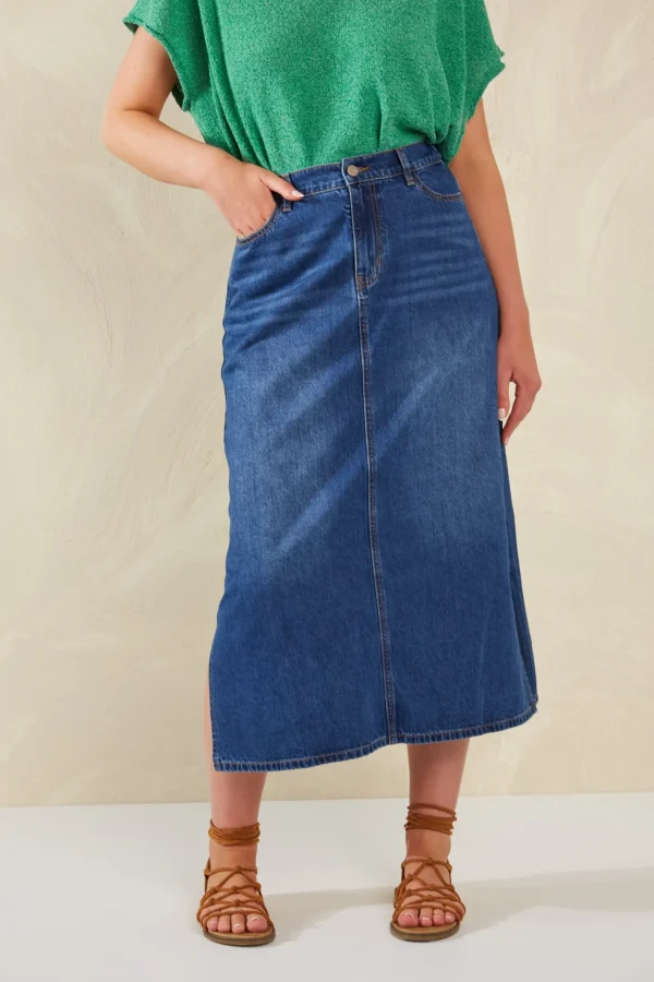 Haven Dalton Denim Skirt - Indigo Clearance