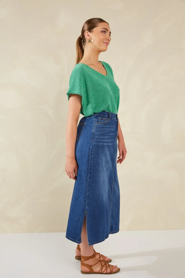 Haven Dalton Denim Skirt - Indigo Clearance