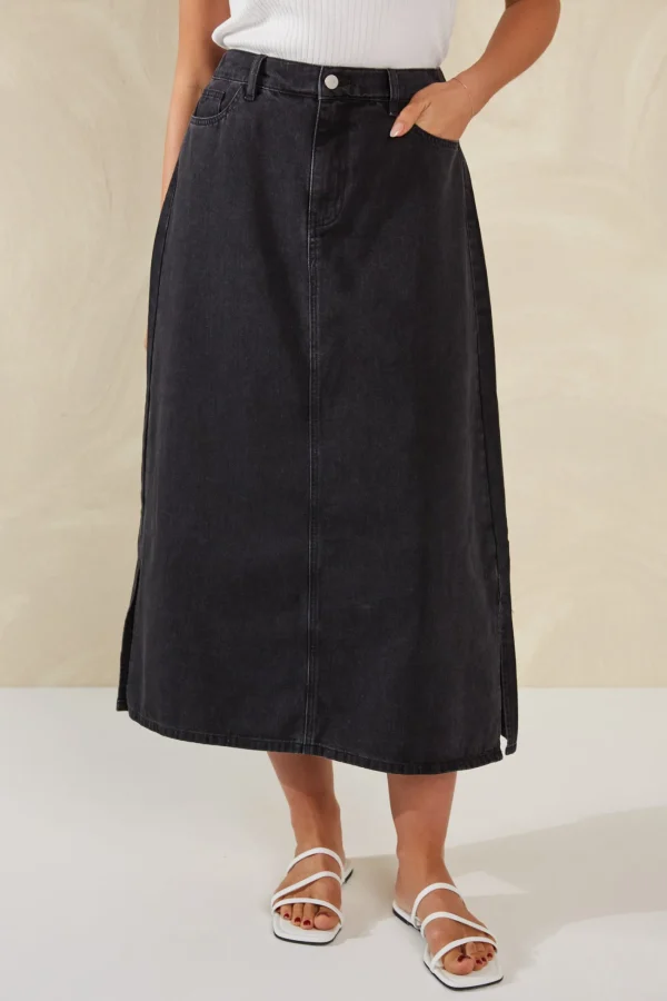 Haven Dalton Denim Skirt - Slate Online