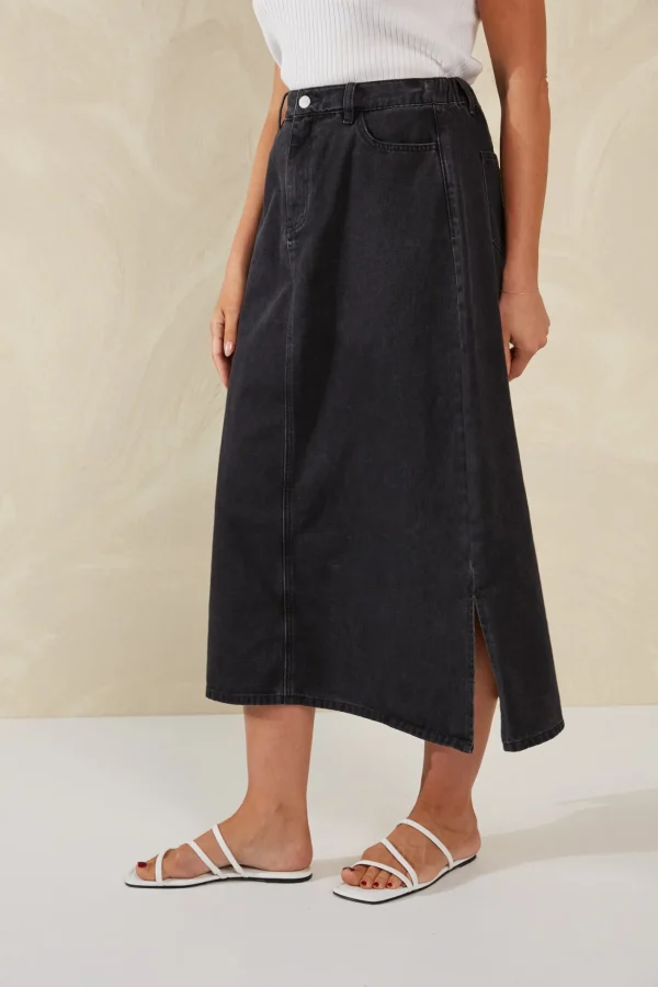 Haven Dalton Denim Skirt - Slate Online