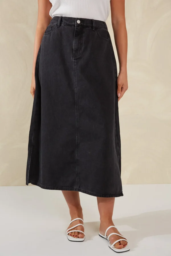 Haven Dalton Denim Skirt - Slate Online