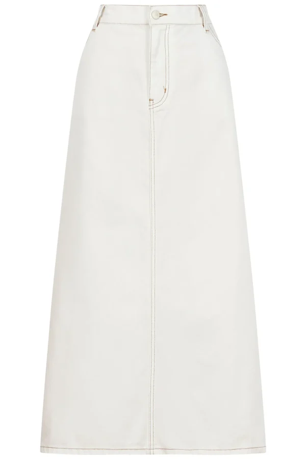 Haven Dalton Denim Skirt - White Outlet