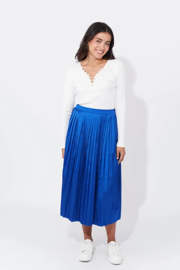 Haven Doha Pleated Skirt - Cobalt New