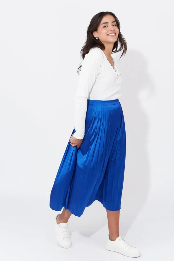 Haven Doha Pleated Skirt - Cobalt New