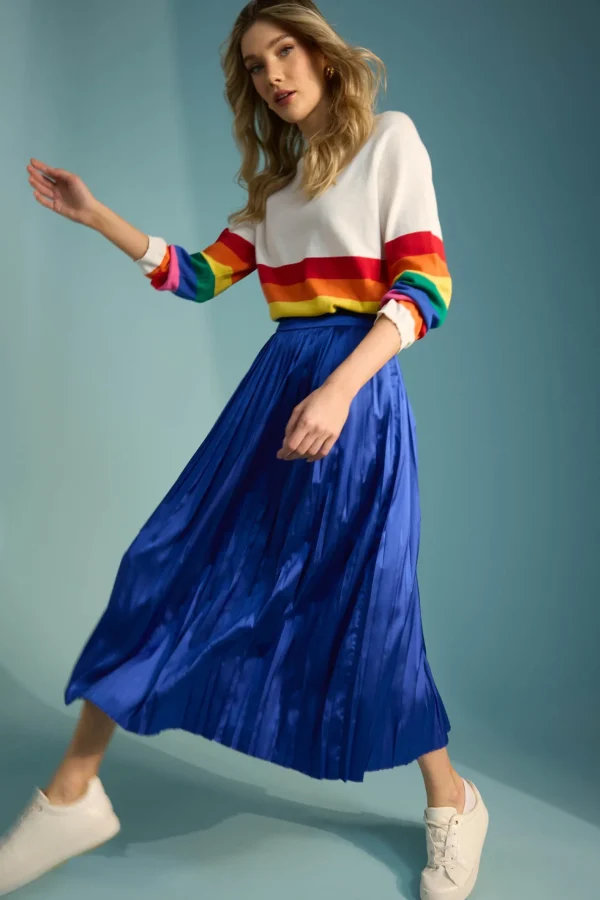 Haven Doha Pleated Skirt - Cobalt New