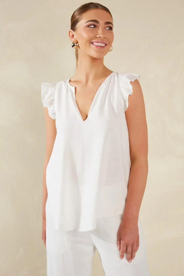 Haven Florence Frill Tank - Bianco Outlet