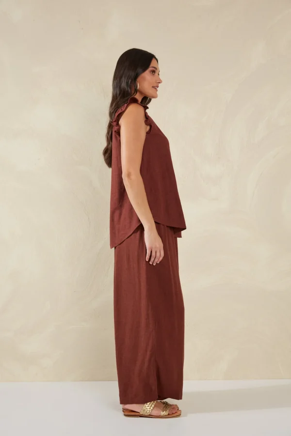 Haven Florence Frill Tank - Espresso New