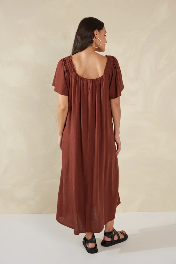 Haven Florence Ruffle Dress - Espresso Fashion