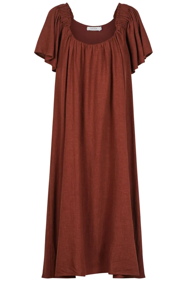 Haven Florence Ruffle Dress - Espresso Fashion