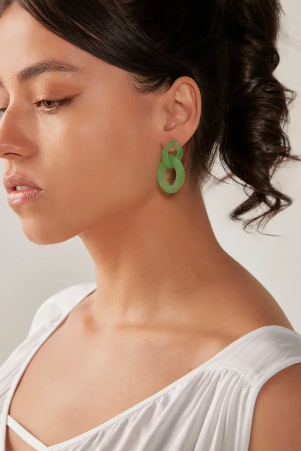Haven Isola Link Earring - Verde Sale