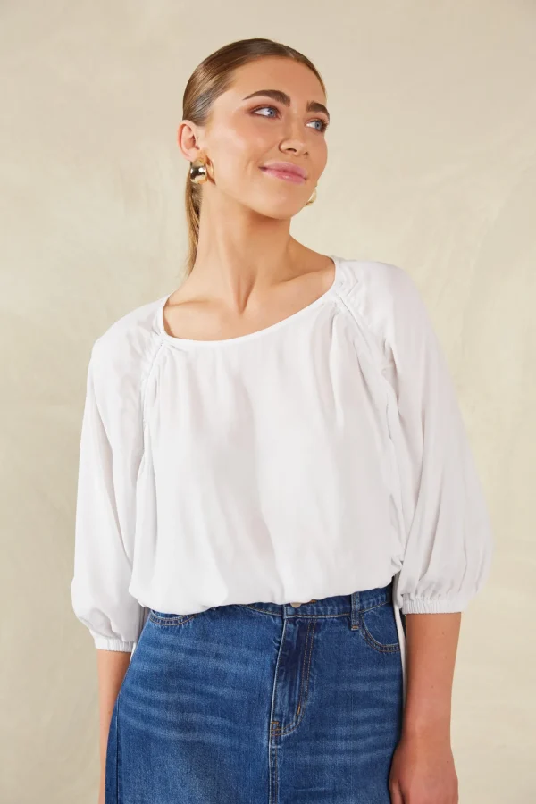 Haven Palermo Drawstring Top - Bianco Sale