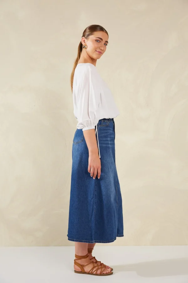 Haven Palermo Drawstring Top - Bianco Sale