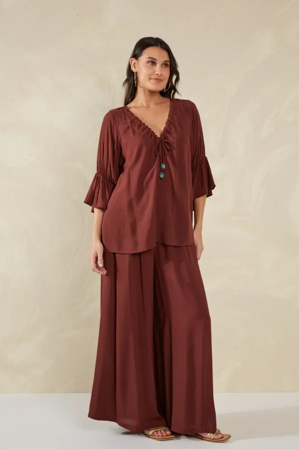 Haven Palermo Ruched Top - Espresso Hot