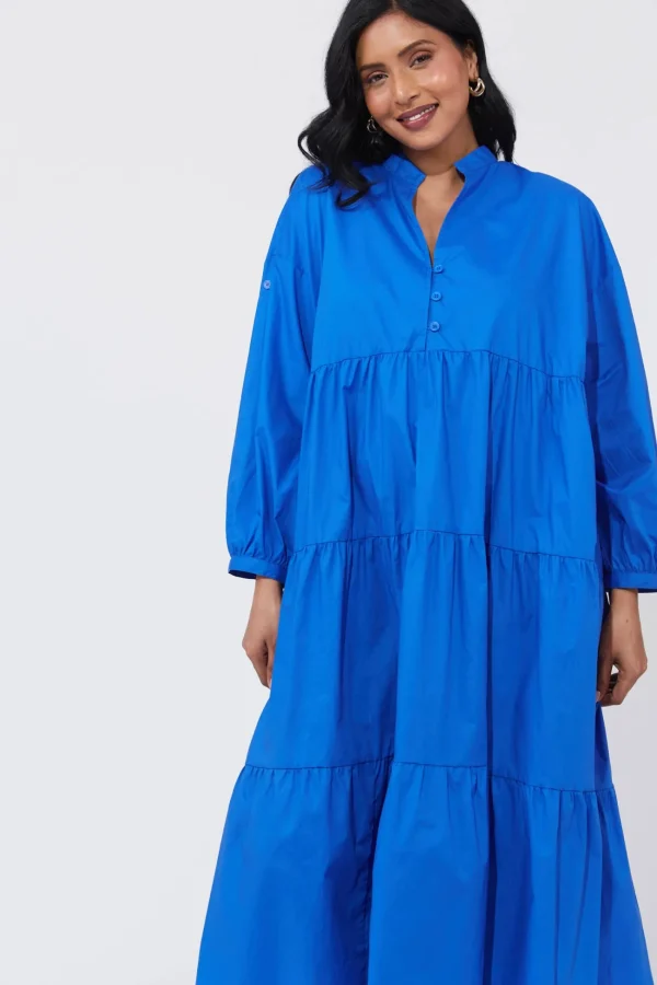 Haven Phoenix Tiered Dress - Cobalt New