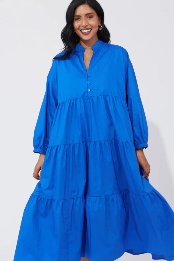 Haven Phoenix Tiered Dress - Cobalt New