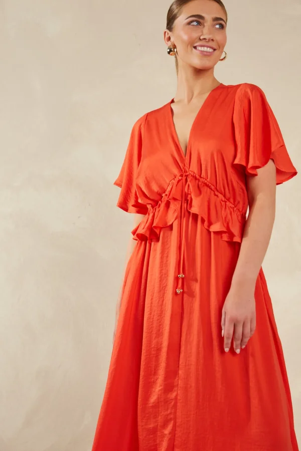 Haven Portofino Frill Maxi - Aperol Best