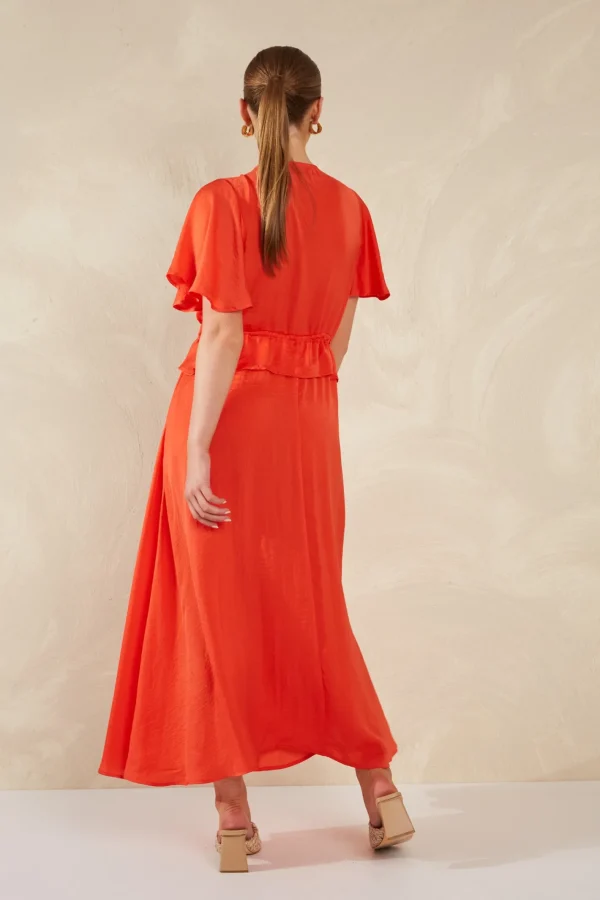 Haven Portofino Frill Maxi - Aperol Best