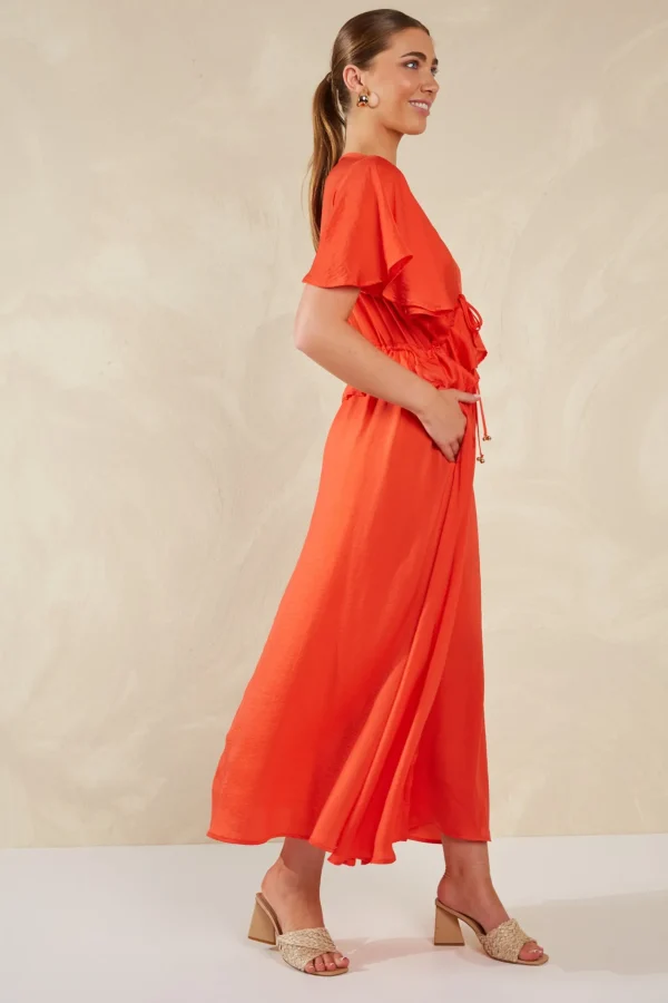 Haven Portofino Frill Maxi - Aperol Best