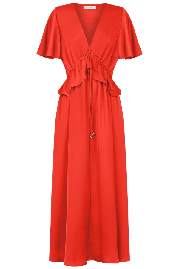 Haven Portofino Frill Maxi - Aperol Best