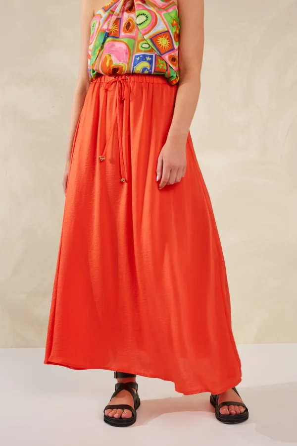 Haven Portofino Maxi Skirt - Aperol Clearance