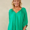 Haven Sardinia Relaxed Blouse - Verde Best