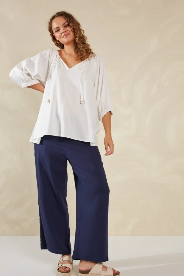 Haven Sardinia Relaxed Blouse - Bianco Clearance