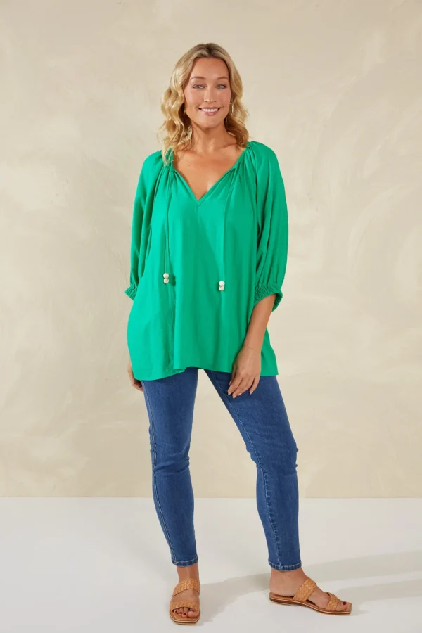 Haven Sardinia Relaxed Blouse - Verde Best