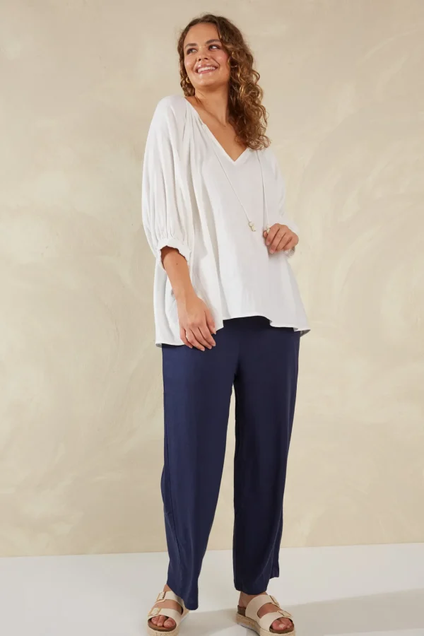Haven Sardinia Relaxed Blouse - Bianco Clearance