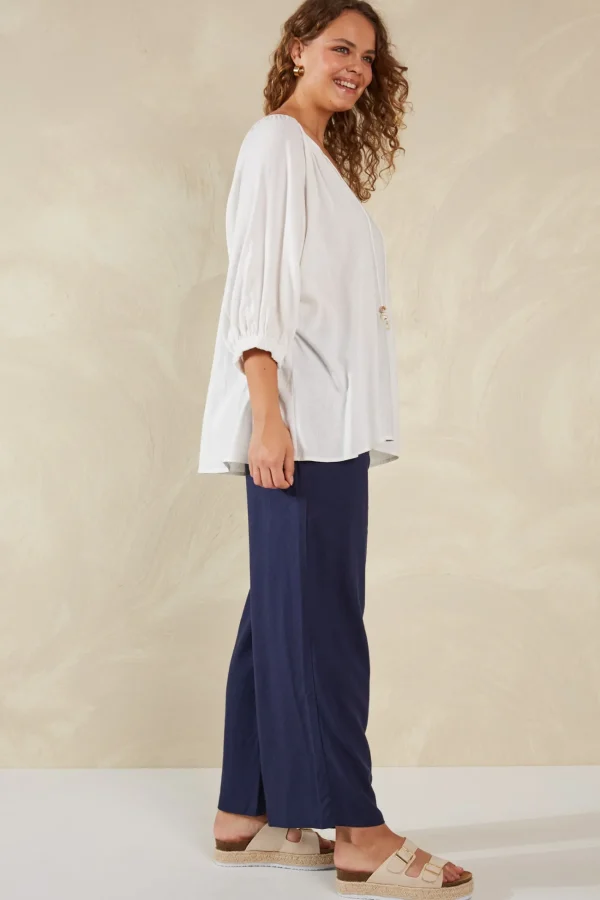 Haven Sardinia Relaxed Blouse - Bianco Clearance